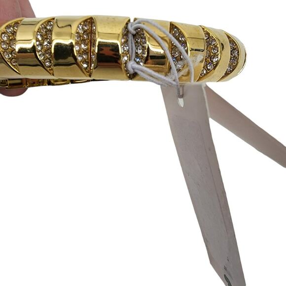 Kate Spade Sliced Scallops Rhinestone Small Metal Stretch Bracelet New - Picture 4 of 4
